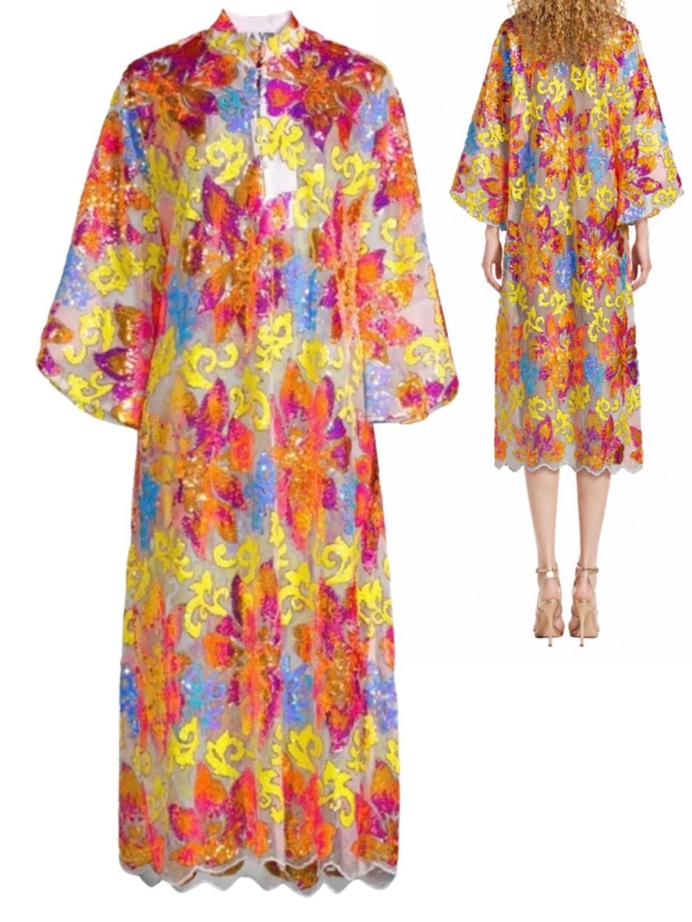 Gorgeous La Vie Style House sequined Midi Caftan